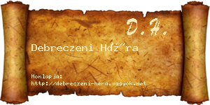 Debreczeni Héra névjegykártya